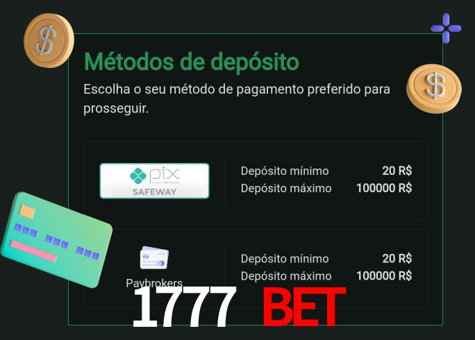 O cassino 1777 bet oferece uma grande variedade de métodos de pagamento